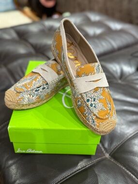 Sam Edelman Gypset Floral Kai Espadrille Flat Loafer with Beige Strap